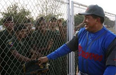 Hugo Chavez, ready to play ball