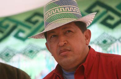 Hugo Chavez in a Zulia hat